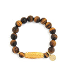 9 Eyed Dzi Charm Bracelet with Tiger Eye Beads