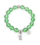 Sky Rabbit Charm Bracelet with Green Obsidian