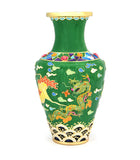 Frolicking Green Dragon Vase