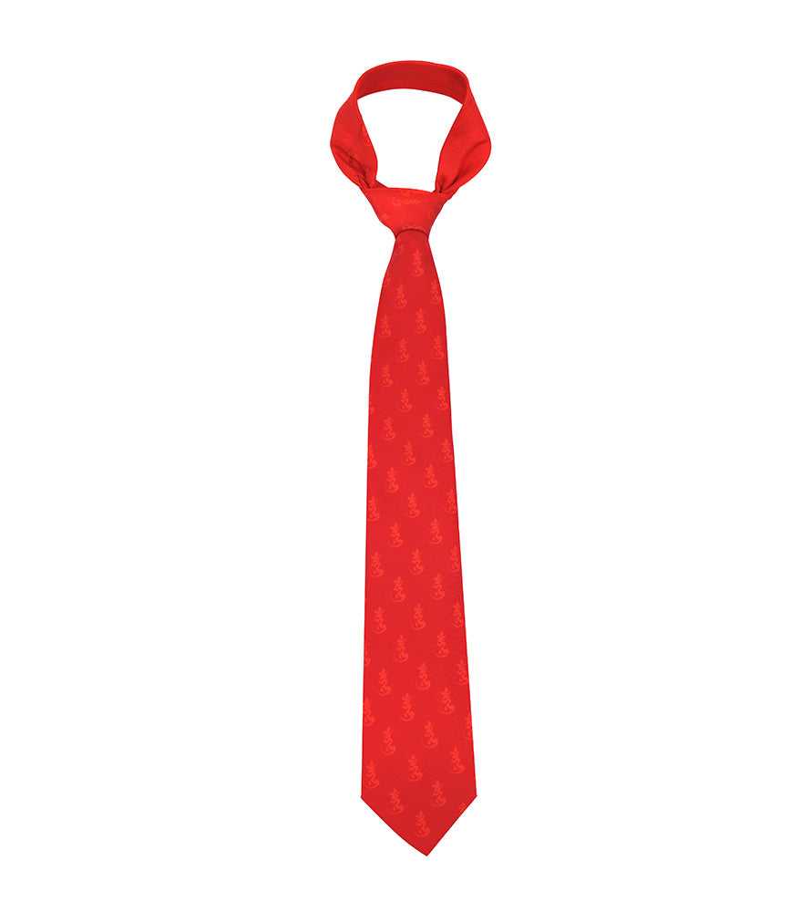 Red "HUM" Tie with Popularity Amulet