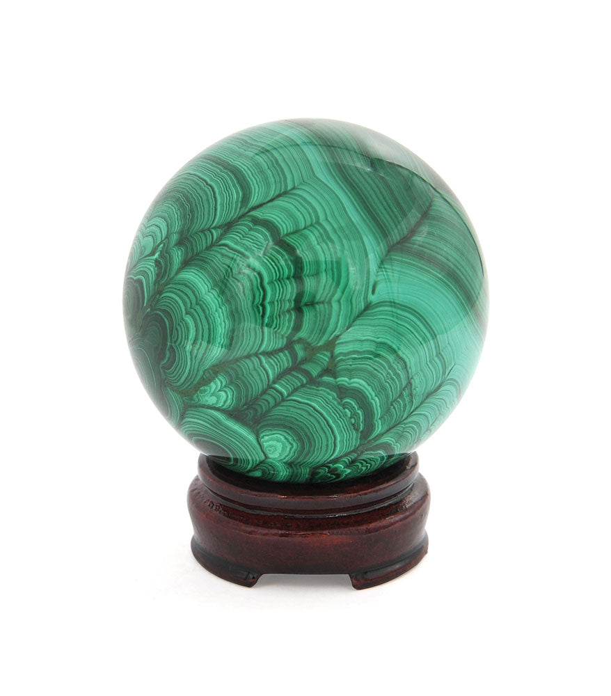 Green Malachite Ball with Stand