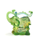 Water Obsidian Elephant with Ru Yi (Trunk Up)- Green
