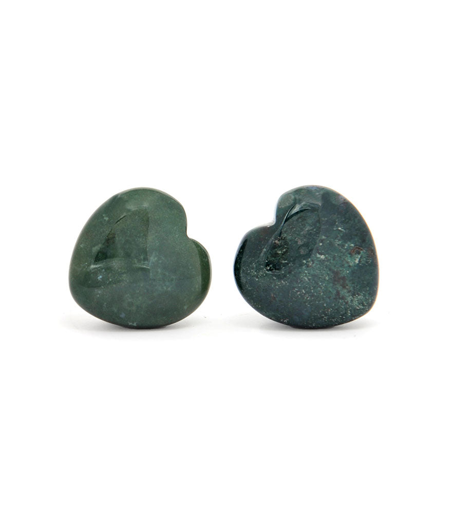 Pair of African Blood Stone Hearts