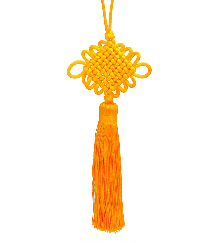 Auspicious Hanging - Mysticknot With Tassel (Yellow)