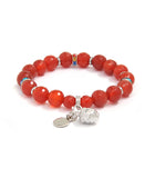 Red Agate Bracelet with Wealth Jar Charm