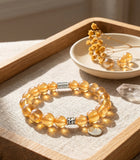 Heart Sutra & Omani Mantra with Golden Growing Mermaid Glass Bracelet