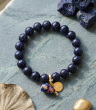 Blue Sand with Enamel Wu Lou Charm