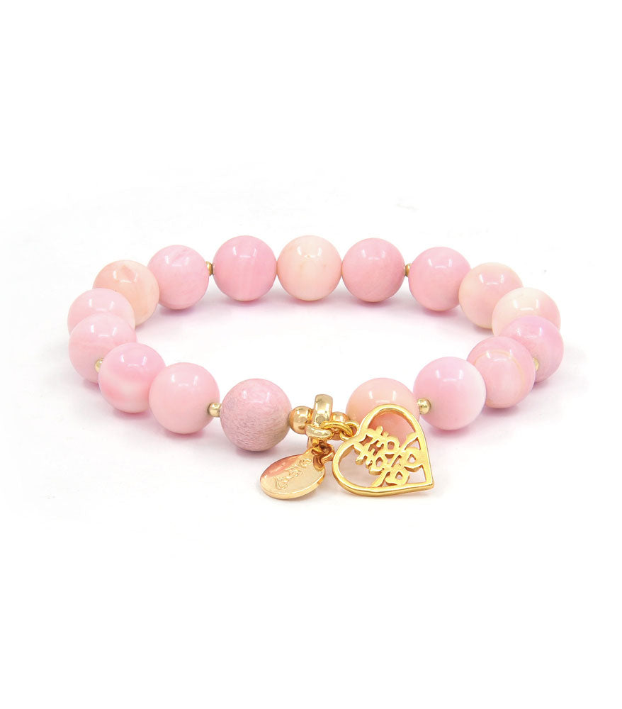 Queen Conch Shell with Double Happiness Charm (囍) Bracelet
