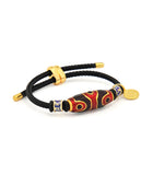 6 Eyed Dzi with “Om Mani Padme Hum” Mantra Charm Bracelet