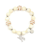 Sky Wolf Charm Bracelet with Natural Seashell White Horseshoe Snail Beads