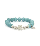 Mystic Knot Charm Bracelet with Aquamarine Beads