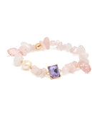 Rose Quartz, Swarovski Crystals and Pearl Bracelet