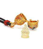 Yellow Dzambala Locket Pendant with Cord