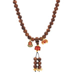 8MM Agarwood Mala with Lotus, Wu Lou & Bat + Free Chant A Mantra Booklet