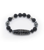 12 Eye Dzi Bead with Black Onyx for Protection