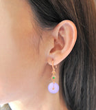 Purple Jade Donut Earring