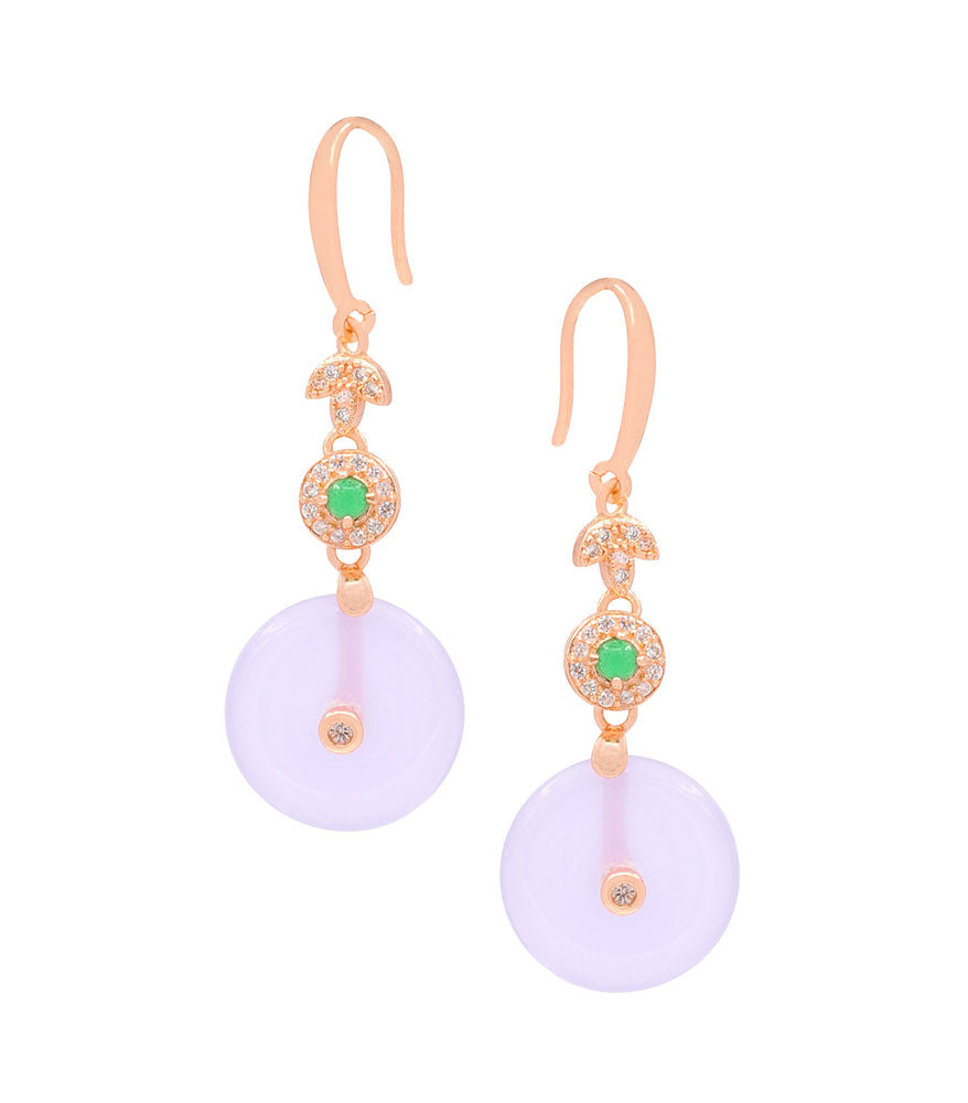 Purple Jade Donut Earring