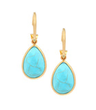 Turquoise Drop Earrings with “Hum” Seed Syllable
