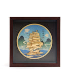 24K Gold-Plated Golden Wealth Ship Plaque