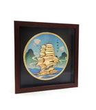 24K Gold-Plated Golden Wealth Ship Plaque