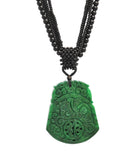 Jade Pendant with "Fuk", Pi Yao, Ruyi and Coins Auspicious Symbols (J05)