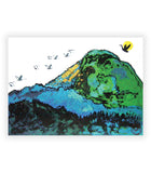 Solid Mountain with Birds