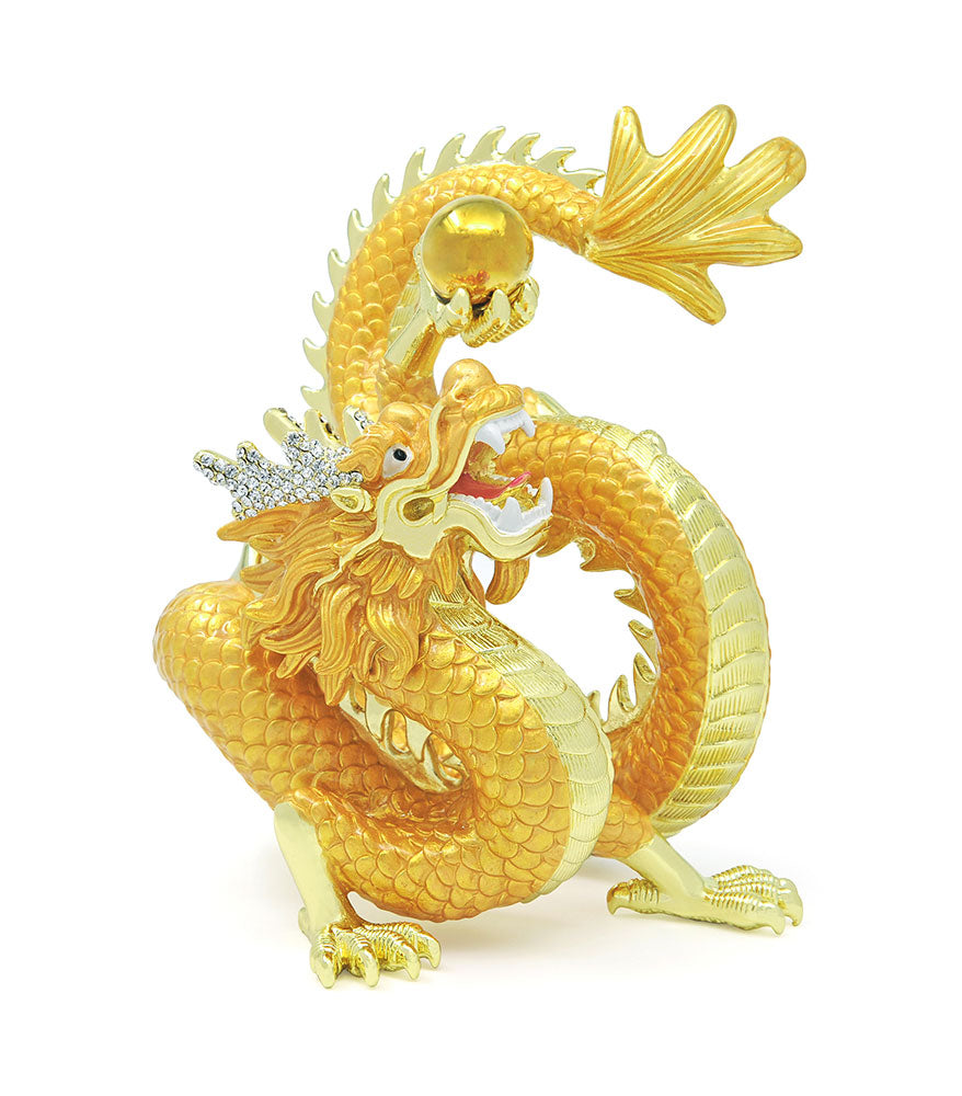 Rising Golden Dragon Holding a Pearl – FSMegamall.com
