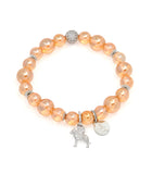 Sky Dog Charm Bracelet with Golden Glowing Mermaid Glass Beads