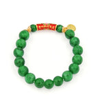 Jade with Lotus Mantra Charm Bracelet