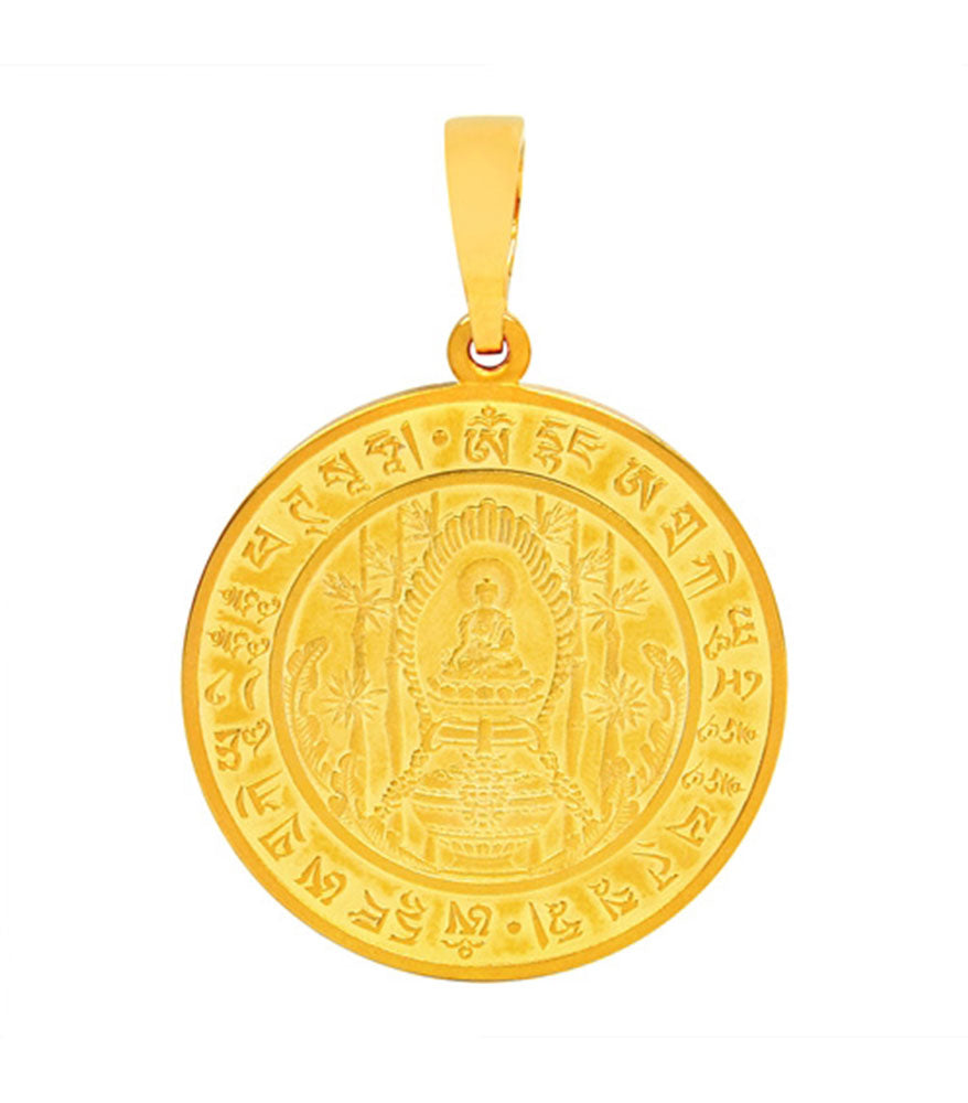 Medicine Buddha Medallion with The Longevity Case for Amazing Wellness and Good Health