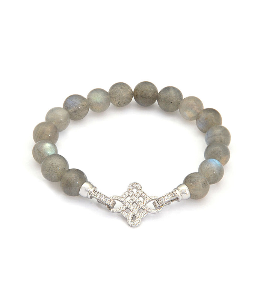 Moonstone with Mystic Knot Buddha Bracelet