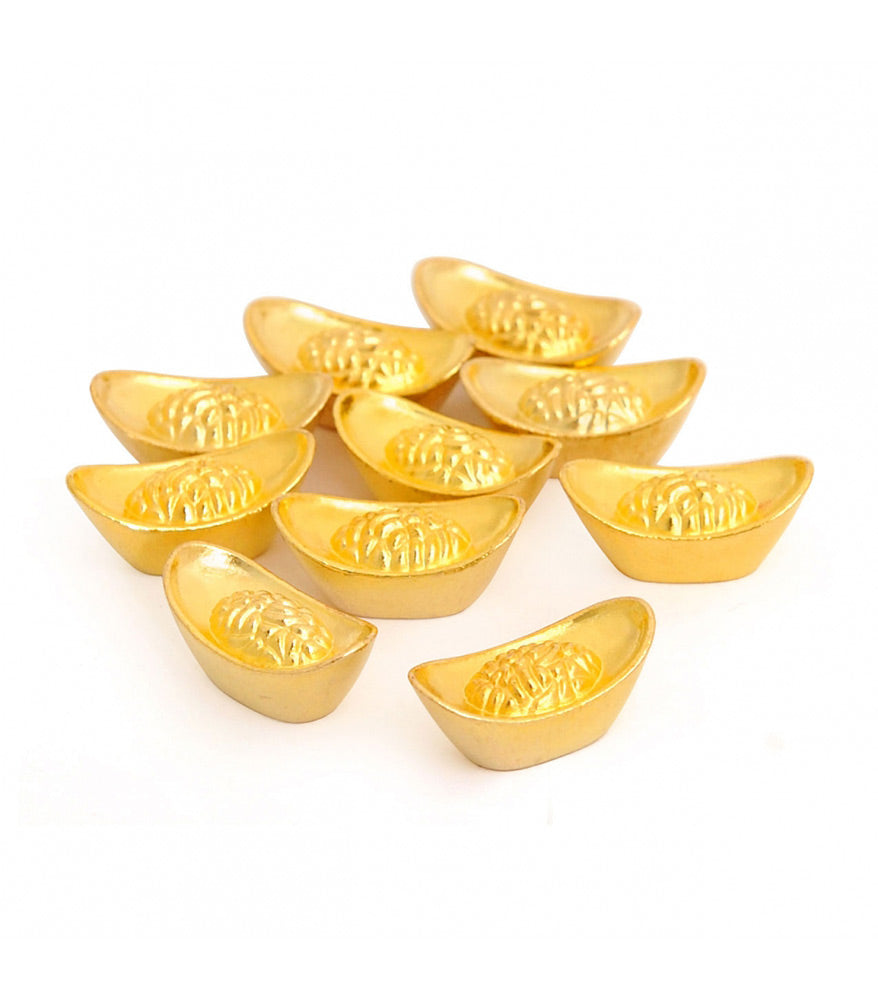Mini Gold Ingots (10 Pieces Per Pack)(30mm)-Gold