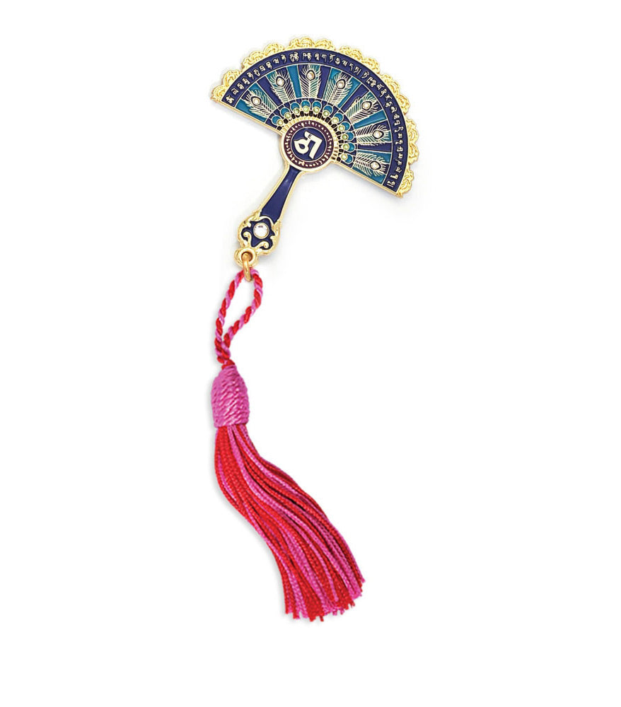 Peacock Feathers Mirror Fan To Protect Against Bad Luck & Harmful Energies