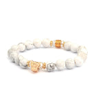 Animal Sign Mantra Bracelet with 8mm Howlite Beads (Ox)