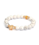 Animal Sign Mantra Bracelet with 8mm Howlite Beads (Tiger)