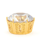 Golden Conch with Clear Wish Jewel & Citrine Gemstones