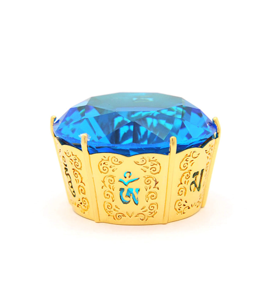 Golden Conch with Blue Wish Jewel & Citri14ne Gemstones