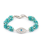 Bracelet with Turquoise Beads and Anti Evil Eye Charm