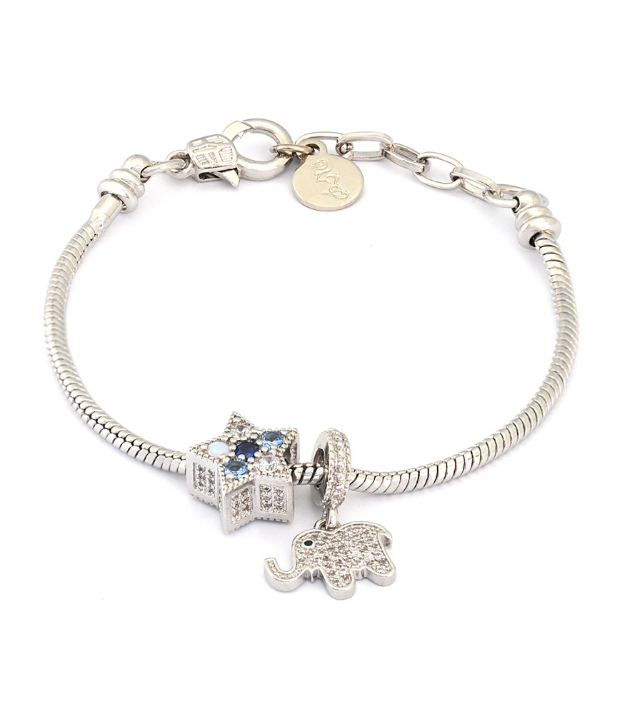 Lucky Star & Elephant Charm Bracelet
