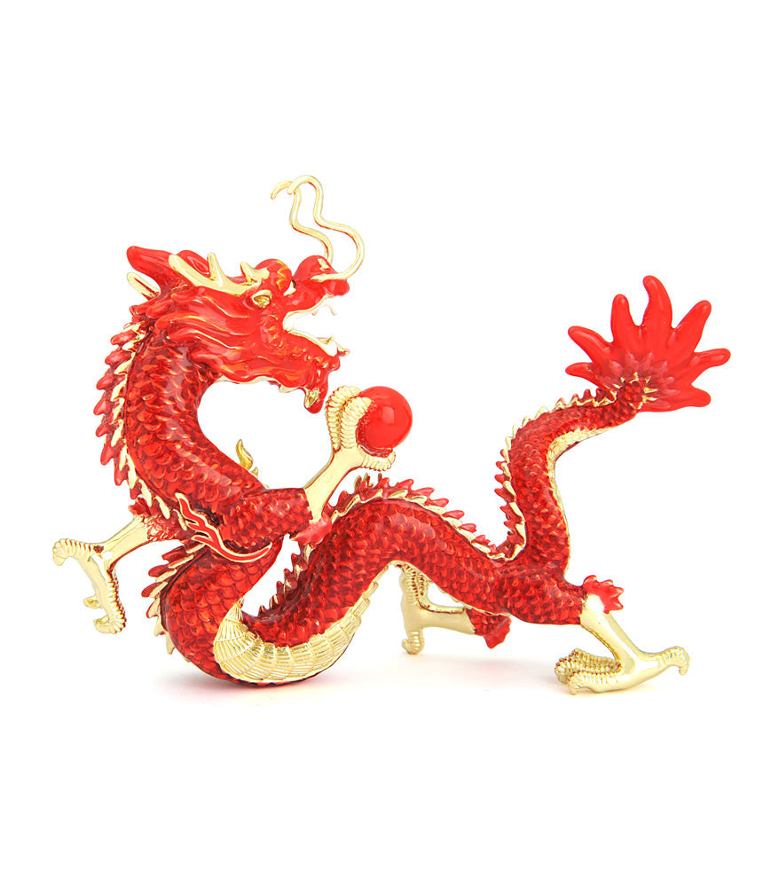 Fire Dragon Holding Fireball to Suppress Quarrelsome & Conflict Energi