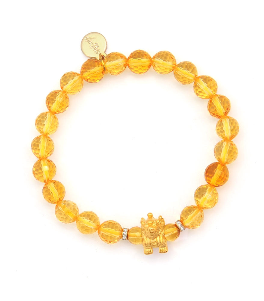 Pi Yao with Faceted Citrine Beads Bracelet
