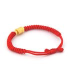 "Om Mani Padme Hum" Prayer Wheel Charm Bracelet (Red)