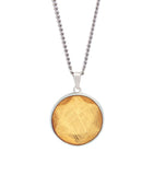 Gold Meteorite Disc Pendant with Necklace (20mm)