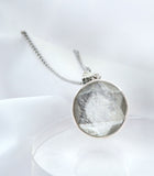 Silver Meteorite Disc Pendant with Necklace (20mm)