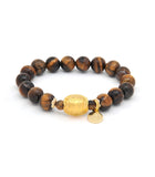 Tiger's Eye with Gold Tortoise Shell  (财 Wealth)