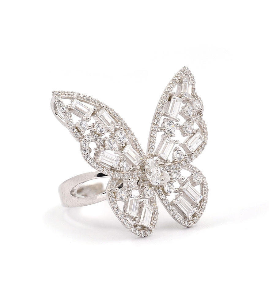 Butterfly Ring with Om Ah Hum – Mantra