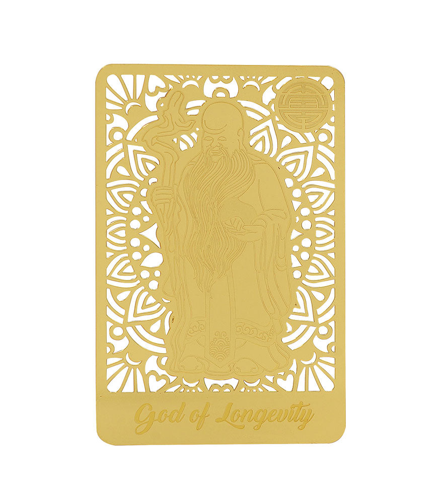 God of Longevity Gold Talisman Card